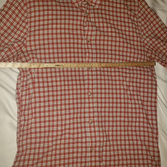 Marine Layer Women Long Sleeve Button Front Flannel Shirt Large red white Plaid - Picture 5 of 11